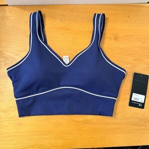 90 Degree by Reflex Lux Motion Muse Bra Top Navy Blue Athletic Sports Bra size L